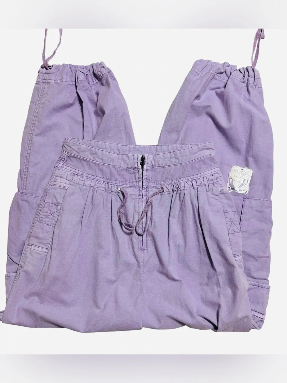Free People NEW Fly Away Parachute Cargo Pants In Lavender Sz.0 Bohemian Fairy